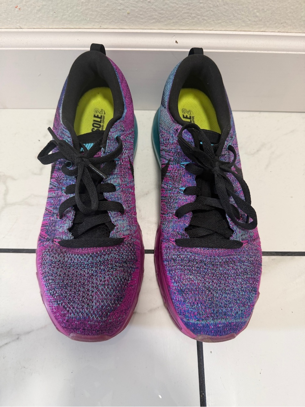 Nike Women's Multicolor Knit Running Shoes - Pink/Blue/Purple